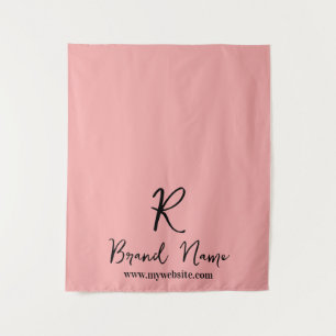 Elegant Script Business Logo Branding Display Tapestry