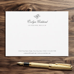 Elegant Script Business Note Card Template