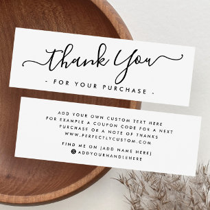 Elegant script business thank you insert card
