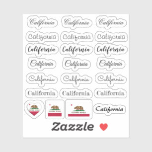 Elegant script California & Flag USA /name Set