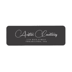 Elegant Script Calligraphy Ash Black and White