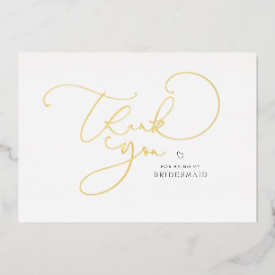 Elegant Script Calligraphy Bridesmaid Thank You
