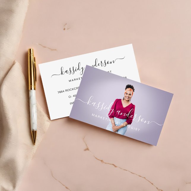 Elegant Script Calligraphy Logo Business Photo Business Card (Elegant Script Calligraphy Logo Business Photo Business Card)