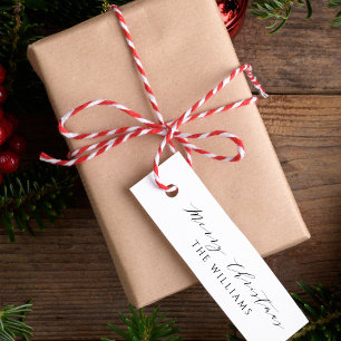 Elegant Script Calligraphy Merry Christmas Family Self-inking Stamp