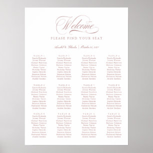 Elegant Script Calligraphy Minimal Seating Chart