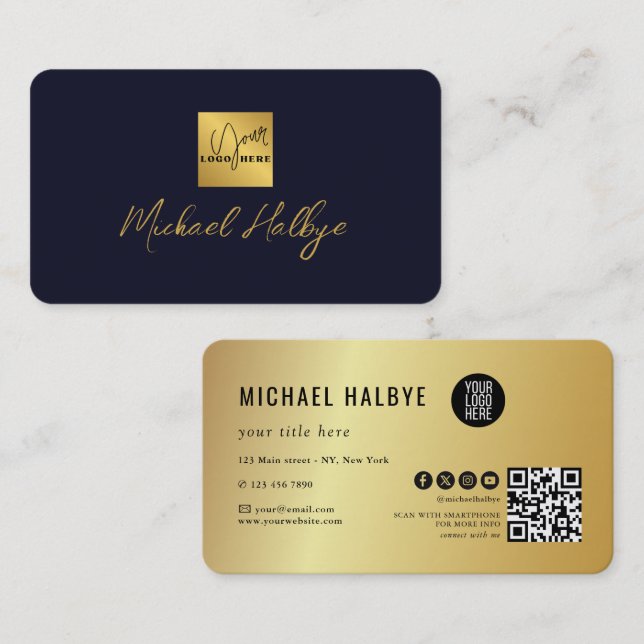 Elegant Script Calligraphy Modern LogoProfessional Business Card (Front/Back)