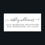 Elegant Script Calligraphy Name Address Self-inking Stamp<br><div class="desc">Chic, modern simple name return address self-inking stamp with your name in elegant handwritten script calligraphy and modern typography. Simply add your name and address to all your invitation envelopes. Exclusively designed for you by Happy Dolphin Studio. If you need any help or matching products please contact us through our...</div>