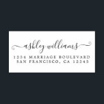 Elegant Script Calligraphy Name Address Self-inking Stamp<br><div class="desc">Chic, modern simple name return address self-inking stamp with your name in elegant handwritten script calligraphy and modern typography. Simply add your name and address to all your invitation envelopes. Exclusively designed for you by Happy Dolphin Studio. If you need any help or matching products please contact us through our...</div>