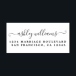 Elegant Script Calligraphy Name Address Self-inking Stamp<br><div class="desc">Chic, modern simple name return address self-inking stamp with your name in elegant handwritten script calligraphy and modern typography. Simply add your name and address to all your invitation envelopes. Exclusively designed for you by Happy Dolphin Studio. If you need any help or matching products please contact us through our...</div>