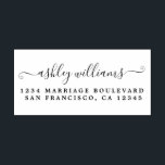 Elegant Script Calligraphy Name Address Self-inking Stamp<br><div class="desc">Chic, modern simple name return address self-inking stamp with your name in elegant handwritten script calligraphy and modern typography. Simply add your name and address to all your invitation envelopes. Exclusively designed for you by Happy Dolphin Studio. If you need any help or matching products please contact us through our...</div>