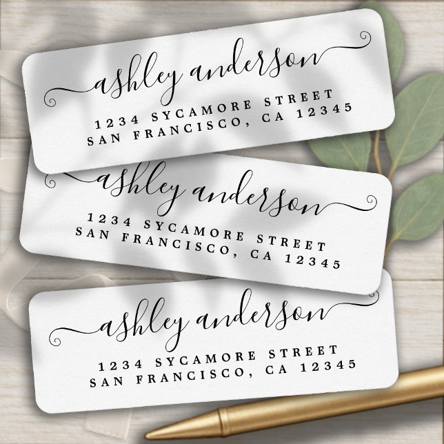 Elegant Script Calligraphy Name Return Address (Creator Uploaded)