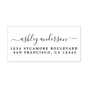 Elegant Script Calligraphy Name Return Address Self-inking Stamp