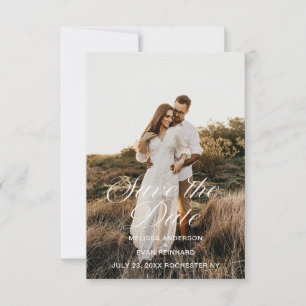 Elegant Script Calligraphy Photo Save the Date