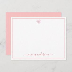 Elegant Script Calligraphy Pink Daisy Card