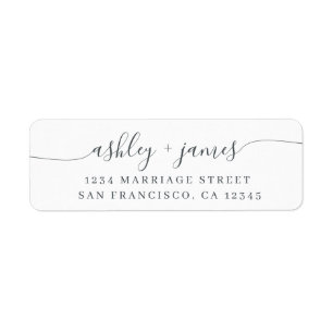 Elegant Script Calligraphy Return Address