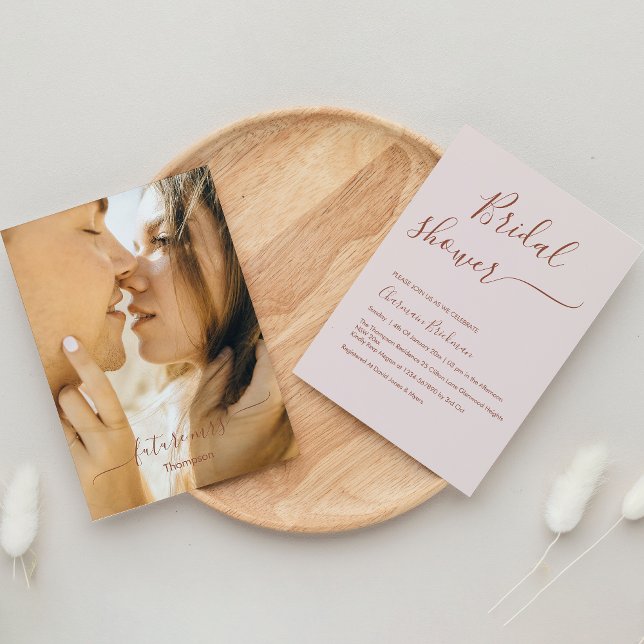 Elegant Script Calligraphy Romantic Bridal Shower Invitation (Creator Uploaded)