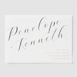 Elegant Script Calligraphy Stylish White Wedding Vellum Invitations