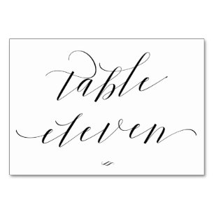 Elegant Script Calligraphy Table Eleven Reception Table Number