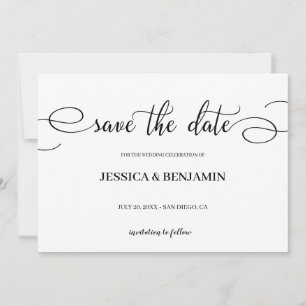 Elegant Script Calligraphy Wedding Save the Date