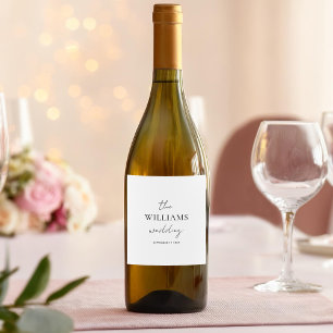 Elegant Script Calligraphy Wedding Wine Label