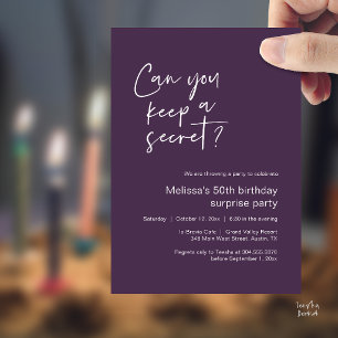 Elegant Script Can You Keep A Secret Surprise Invitation