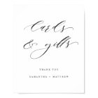 Elegant Script, Cards and Gifts Wedding Sign