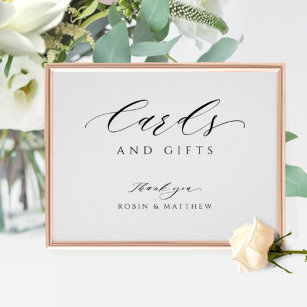 Elegant Script Cards and Gifts Wedding Sign
