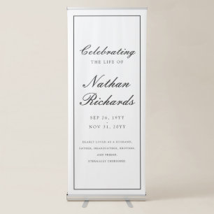 Elegant Script Celebration of Life Funeral Retractable Banner