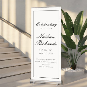 Elegant Script Celebration of Life Funeral Retractable Banner