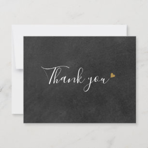 Elegant Script Chalkboard Business Thank You Card
