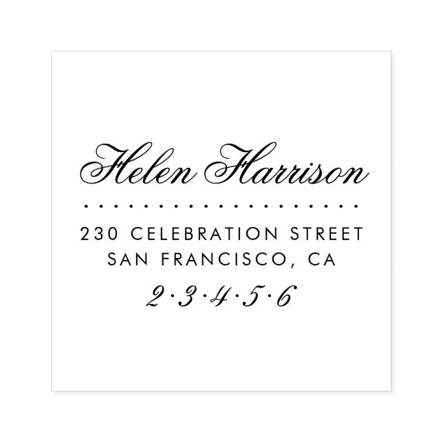 Elegant Script | Chic Custom Name & Return Address Rubber Stamp (Imprint)