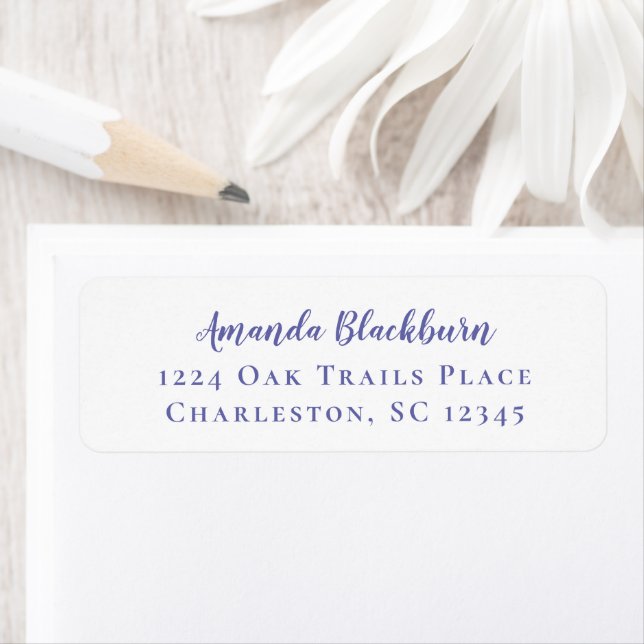 Elegant Script Chic Periwinkle Blue Return Address (Insitu)