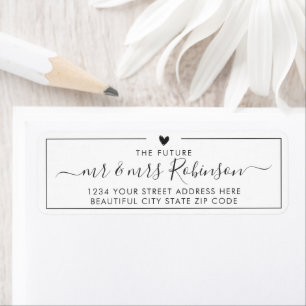Elegant Script Chic Wedding Return Address Label