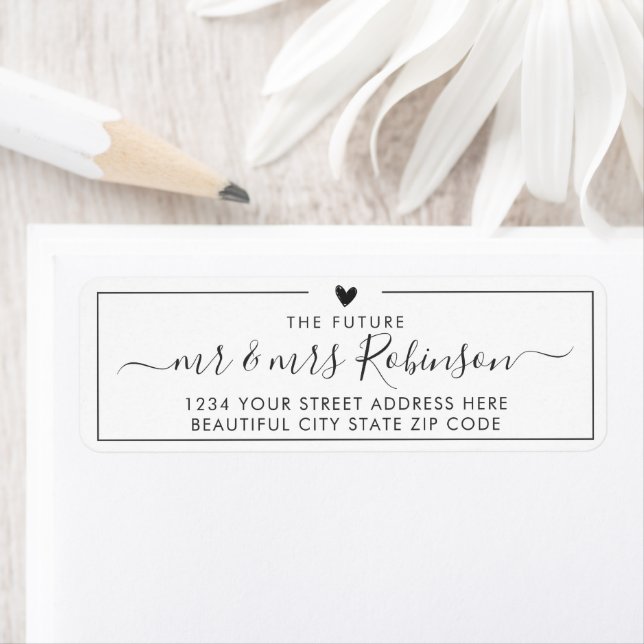 Elegant Script Chic Wedding Return Address Label (Insitu)