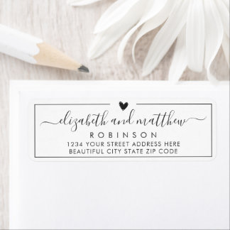 Elegant Script Chic Wedding Return Address Label