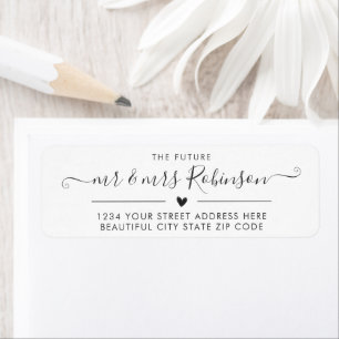 Elegant Script Chic Wedding Return Address Label