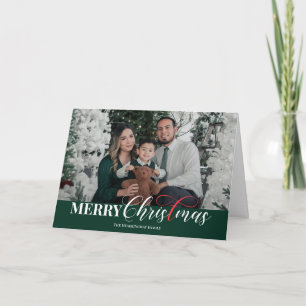 Elegant Script Christian Christmas Photo Folded  Holiday Card
