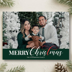 Elegant Script Christian Christmas Photo Holiday Card