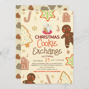 Elegant Script Christmas Cookie Exchange Party Invitation