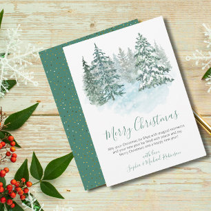 Elegant Script Christmas Tree Non Photo Holiday Card