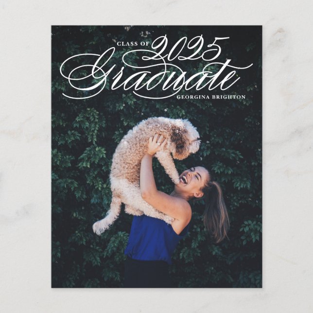 Elegant Script Class of 2024 Graduation Invitation (Front)