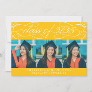 ELEGANT SCRIPT CLASS OF 2025 PHOTO GRADUATION INVITATION