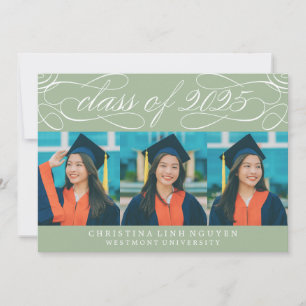 ELEGANT SCRIPT CLASS OF 2025 PHOTO GRADUATION INVITATION