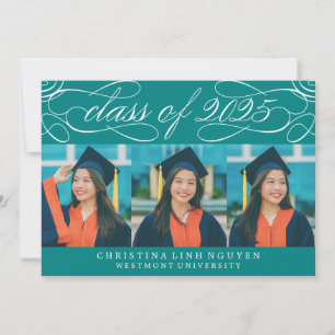 ELEGANT SCRIPT CLASS OF 2025 PHOTO GRADUATION INVITATION