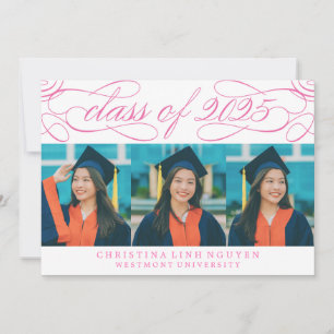 ELEGANT SCRIPT CLASS OF 2025 PHOTO GRADUATION INVITATION