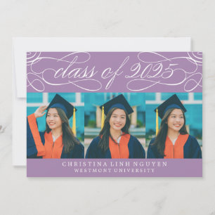 ELEGANT SCRIPT CLASS OF 2025 PHOTO GRADUATION INVITATION