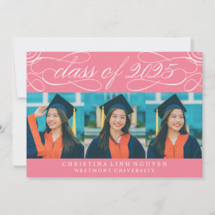 ELEGANT SCRIPT CLASS OF 2025 PHOTO GRADUATION INVITATION