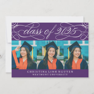 ELEGANT SCRIPT CLASS OF 2025 PHOTO GRADUATION INVITATION
