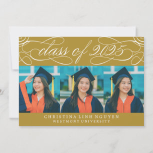 ELEGANT SCRIPT CLASS OF 2025 PHOTO GRADUATION INVITATION