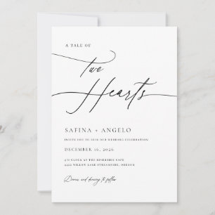 Elegant Script Classic QR Code All In One Wedding Invitation